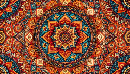 Ethnic Geometric Ornament Repeat