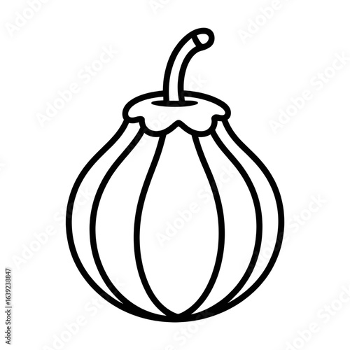 A black and white calabash illustration line art of a coloring page 