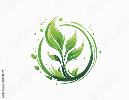 Beautiful color flower logo vector with white background 