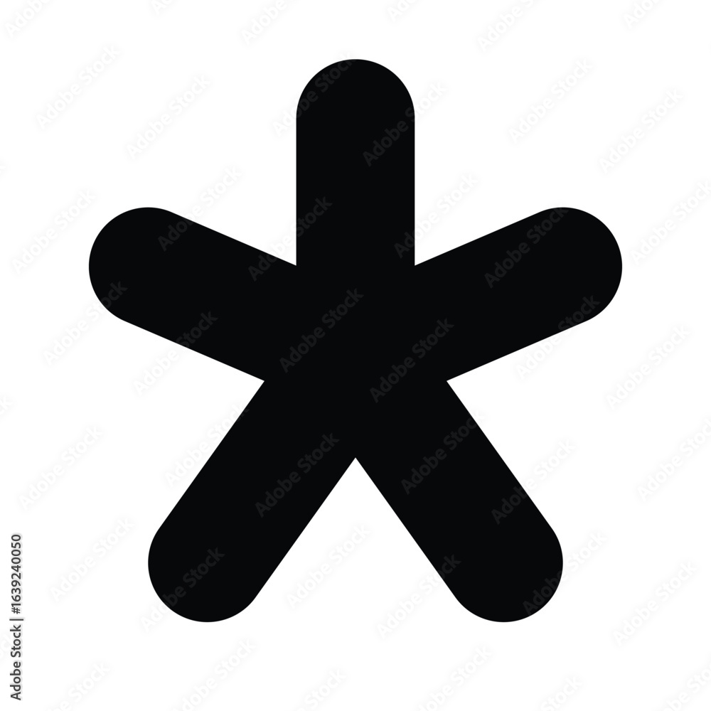 Obraz premium Simple solid asterisk icon for notes, marks, and highlights