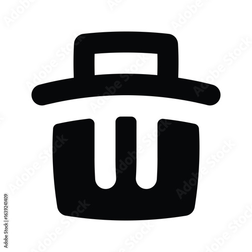 Solid trash icon to delete, remove, or discard