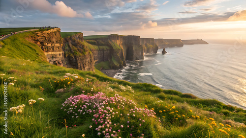 capturing the Cliffs of Moher in Ireland during sunset