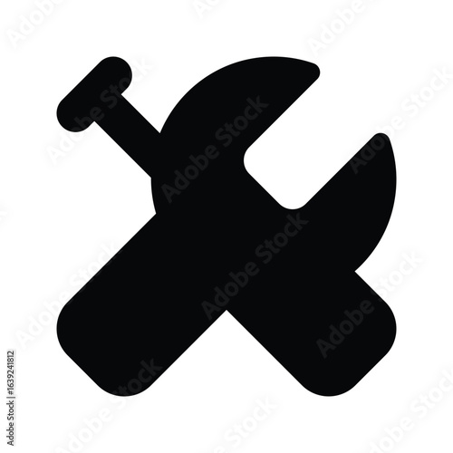 Solid tool icon for equipment, utility, or settings