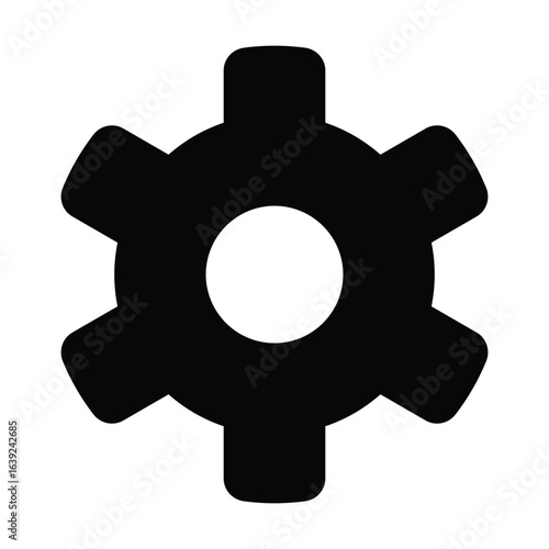 Solid settings icon for options, preferences, or configuration