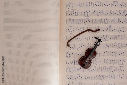 music notes on the old paper