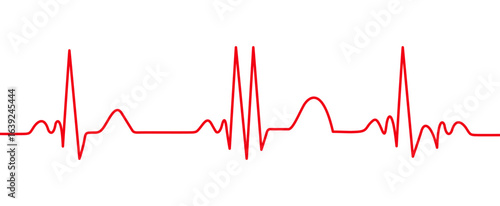 Heart rate pulse graph. ECG/EKG Test Report, Heart Rate Line Symbol, Vector Illustration, Transparent