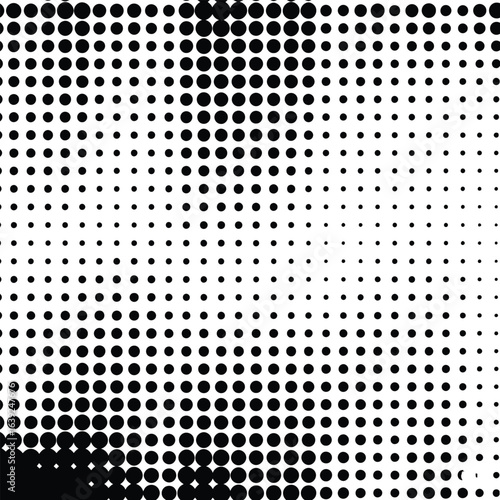 Seamless metallic grid texture with halftone dots and holes on an industrial silver plate