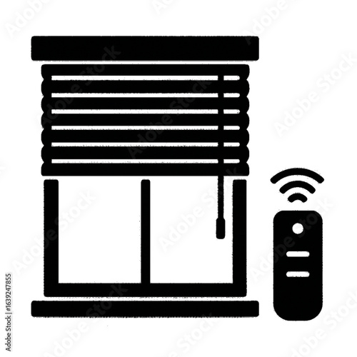 Smart Home Remote Controlled Window Blinds Icon Automation