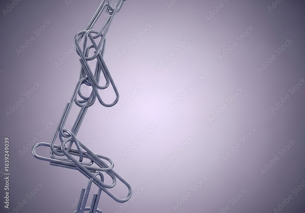 Obraz premium Paperclips are linked together to form a chain, symbolizing connection and interdependence