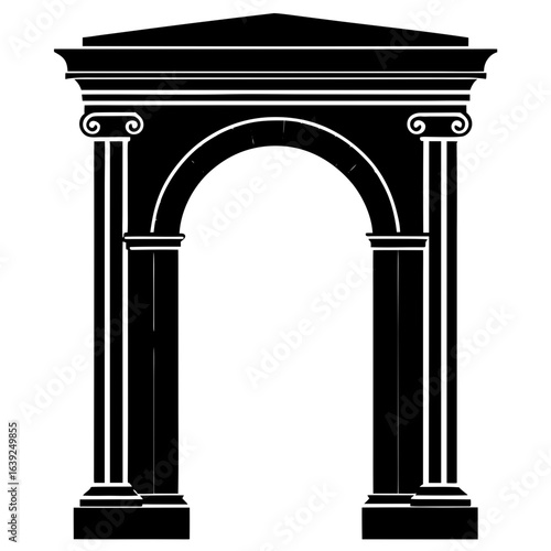 ancient roman arch isolated