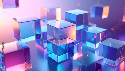 Floating Cubes in Ethereal Light