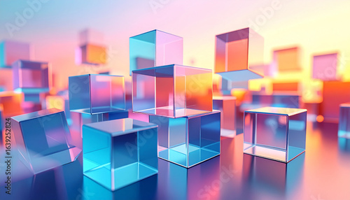 Floating Cubes in Ethereal Light