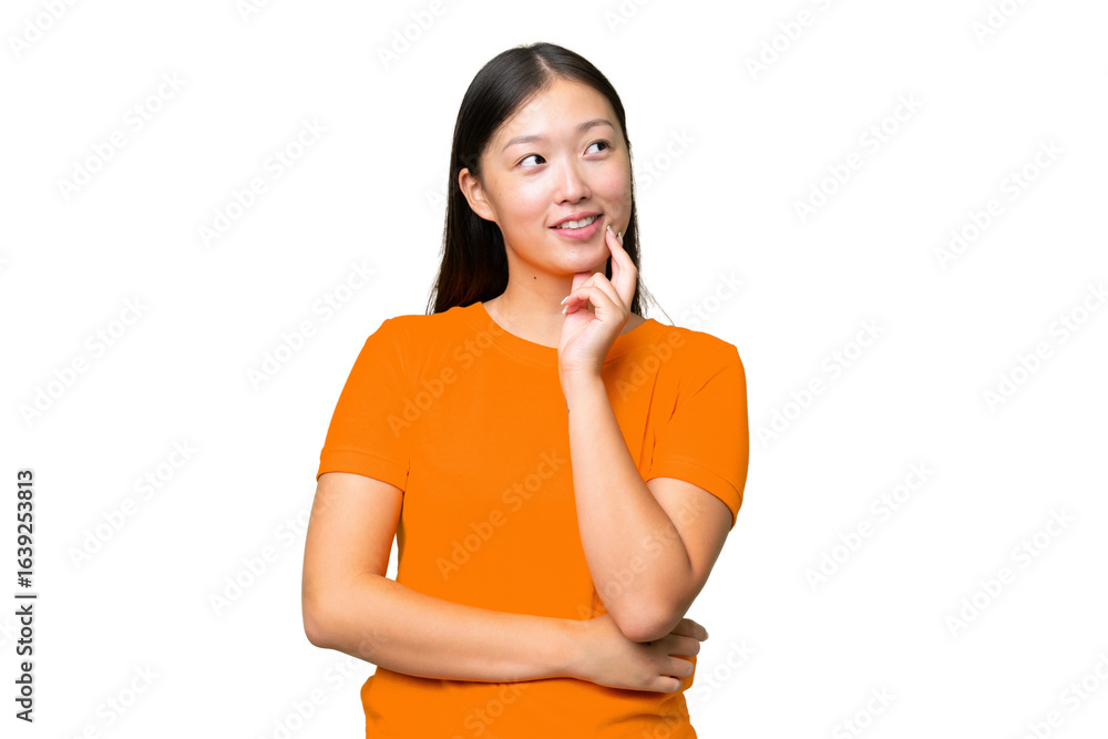 Obraz premium Young Asian woman over isolated background happy and smiling