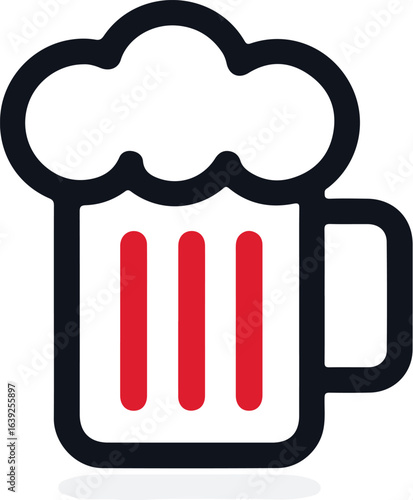 Outline beer glass image illustration