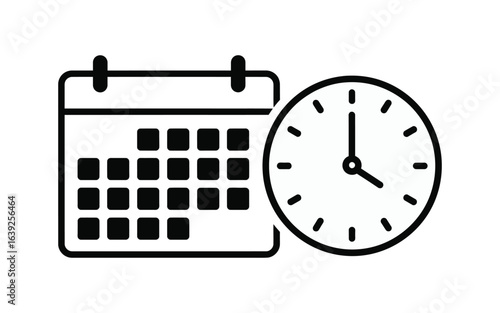 Never miss deadlines with a calendar and clock icon, stay organized and manage time effectively for business and personal success