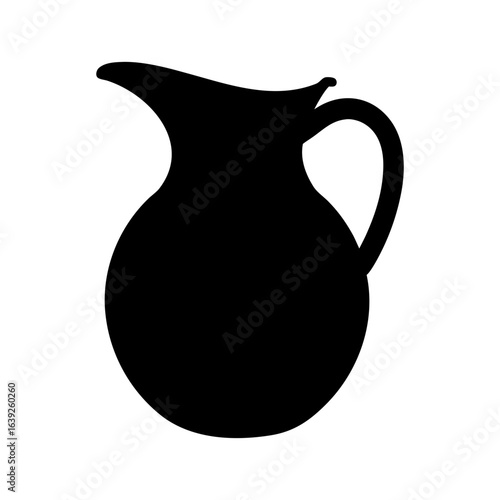 Silhouette of an earthen clay water pot matka for traditional storage on transparent background