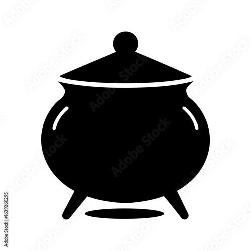 Silhouette of an earthen clay stove chula used for rural cooking on plain transparent background