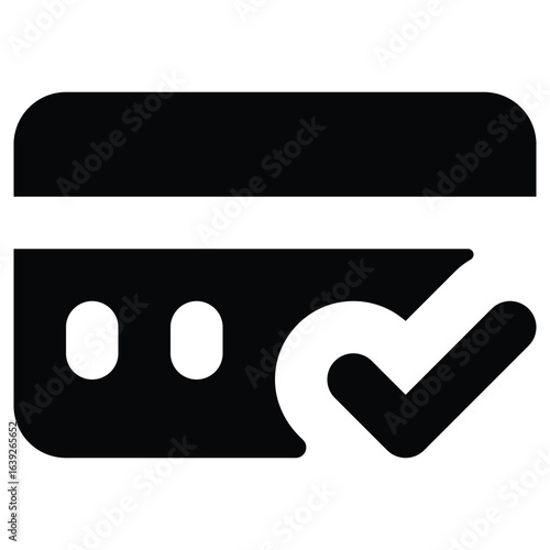 Solid credit card icon for payment, banking, and transactions