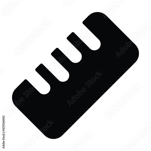 Solid ruler icon to measure length and as a tool