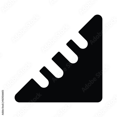 Solid ruler icon to measure length and as a tool