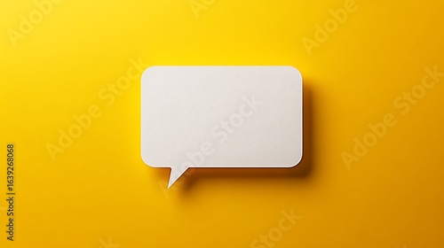 Wallpaper Mural Blank white speech bubble on vibrant yellow background for message or creative design Torontodigital.ca