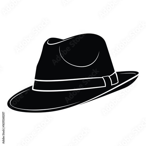 Black Fedora Hat with Ribbon Detail headwear fashion