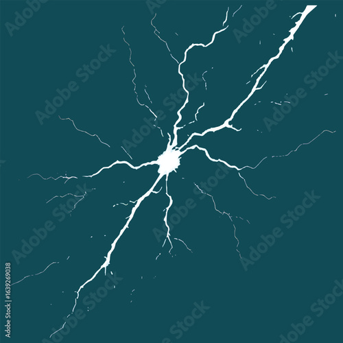 Intense Lightning Flash in Stormy Sky