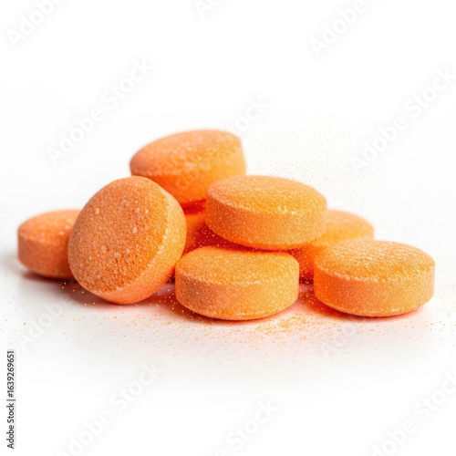 pills on white background