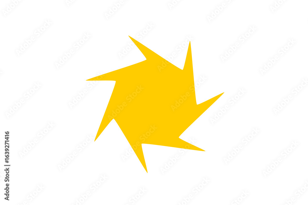 Yellow abstract jagged star shape silhouette for stickers, icons, labels, and graphic decoration on transparent or white background Yellow abstract jagged star shape silhouette for stickers, icons, labels, and graphic decoration on transparent or white background