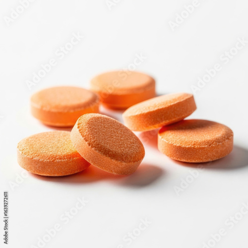 pills on white background
