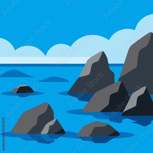 vector illustration of a tropical island