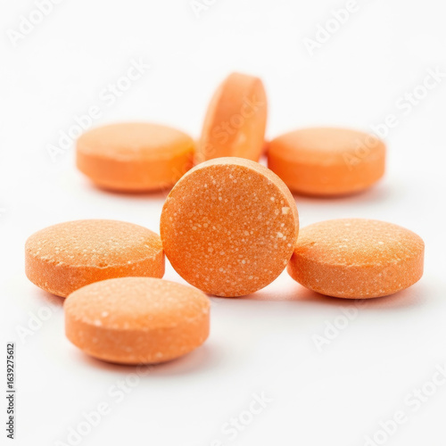 pills on white background