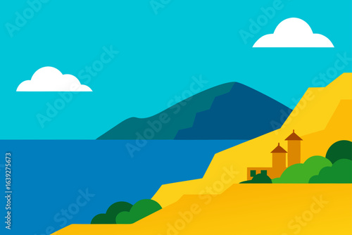 vector illustration of a mountain landscape