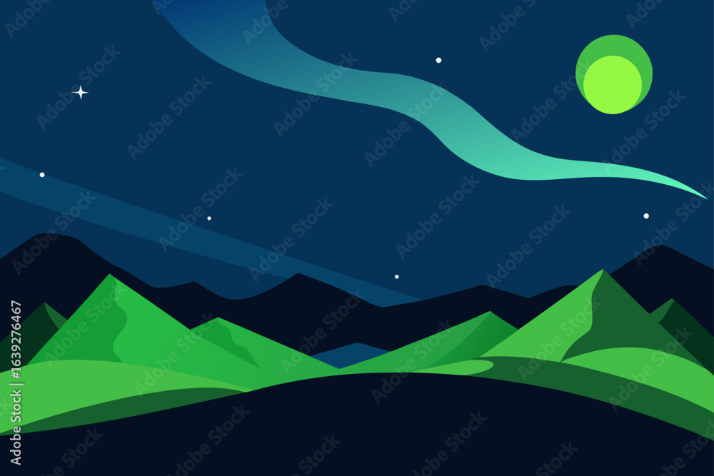 Fototapeta premium night landscape with mountains