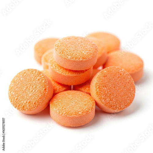 pills on white background