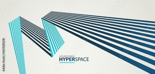 3D lines in impossible perspective vector minimal abstract background, force and energy in dynamic motion creative concept, surreal speed.