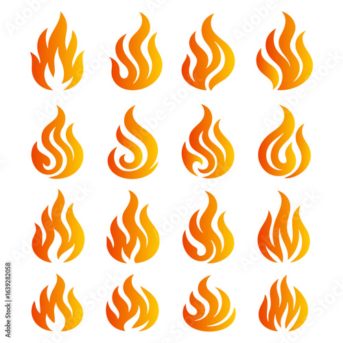 16 fire icon style logo