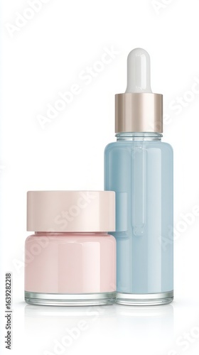 Elegant Glass Containers with Droppers and Cream Jars for Skincare