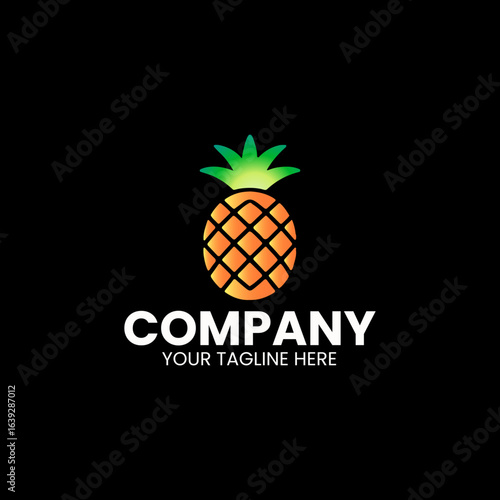 Minimal Pineapple Fruit Logo for Tropical, Food, and Beverage Branding