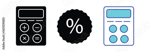 calculation icon in different style vector illustration. two colored and black calculation vector icons designed in filled, outline, line and stroke style can be used for web, mobile