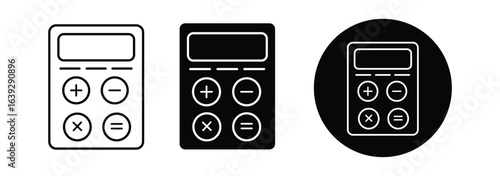calculation icon in different style vector illustration. two colored and black calculation vector icons designed in filled, outline, line and stroke style can be used for web, mobile