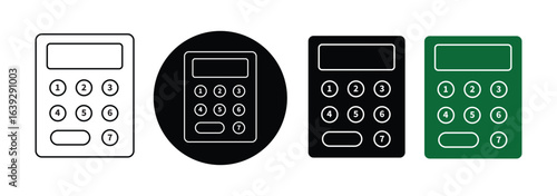 calculation icon in different style vector illustration. two colored and black calculation vector icons designed in filled, outline, line and stroke style can be used for web, mobile