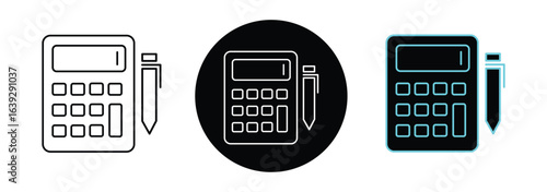 calculation icon in different style vector illustration. two colored and black calculation vector icons designed in filled, outline, line and stroke style can be used for web, mobile