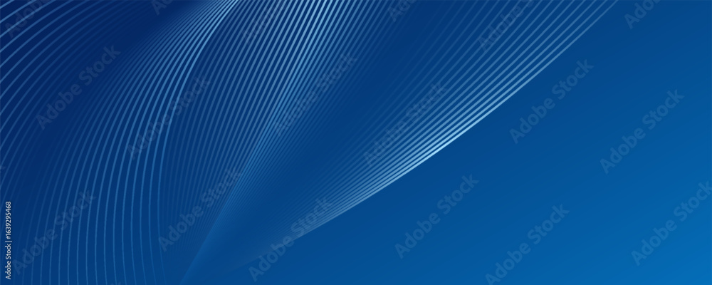 Naklejka premium Abstract futuristic dark blue background with glowing lines