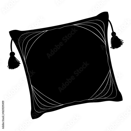 black and white pillow