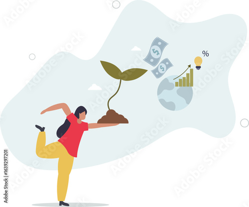 ESG or environmental social governance finance investing.human life.