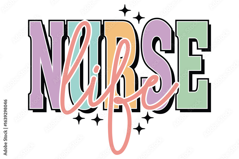 Obraz premium Nurse Life Medical EPS T-shirt Design