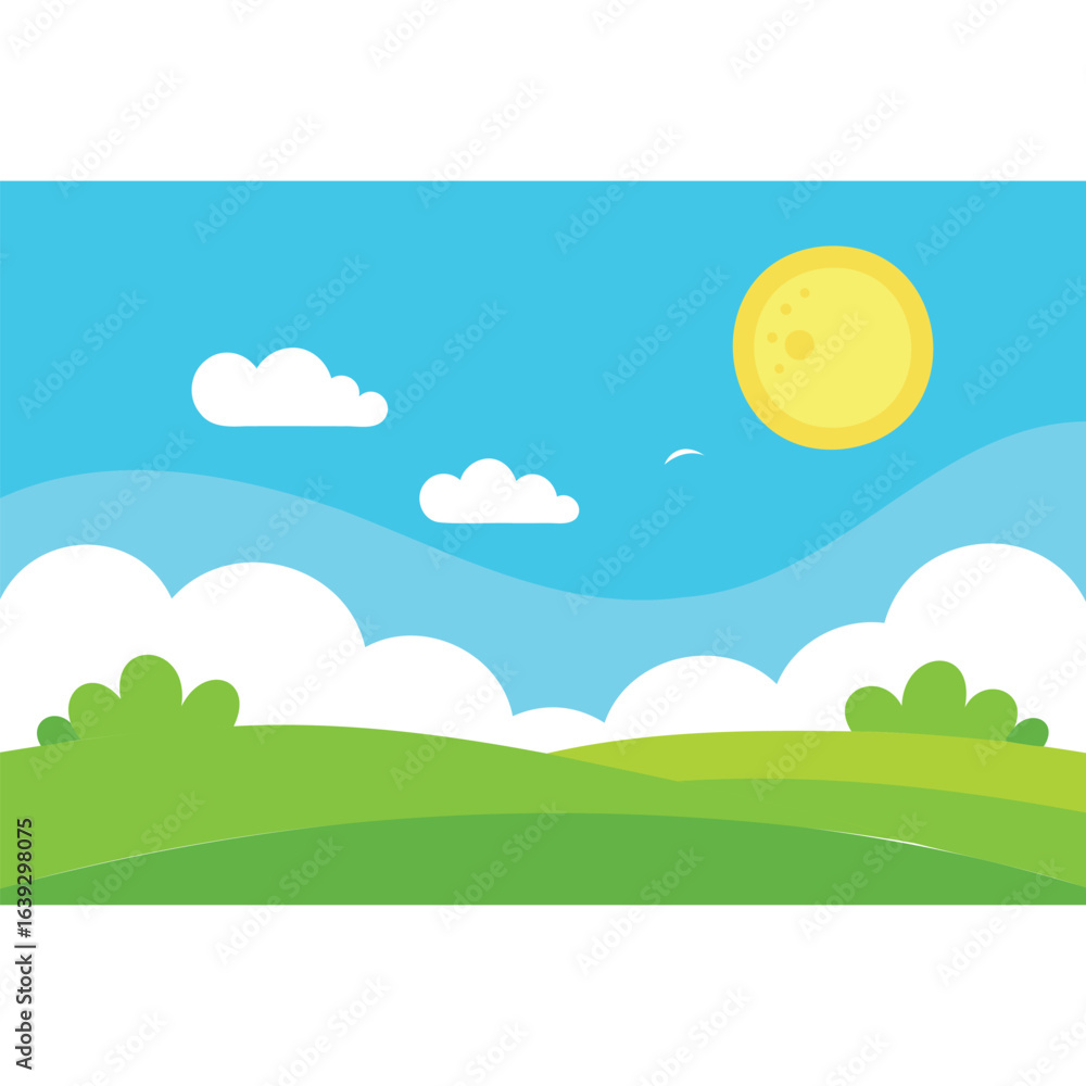 Fototapeta premium 2D Cartoon and Fantasy Landscape Design