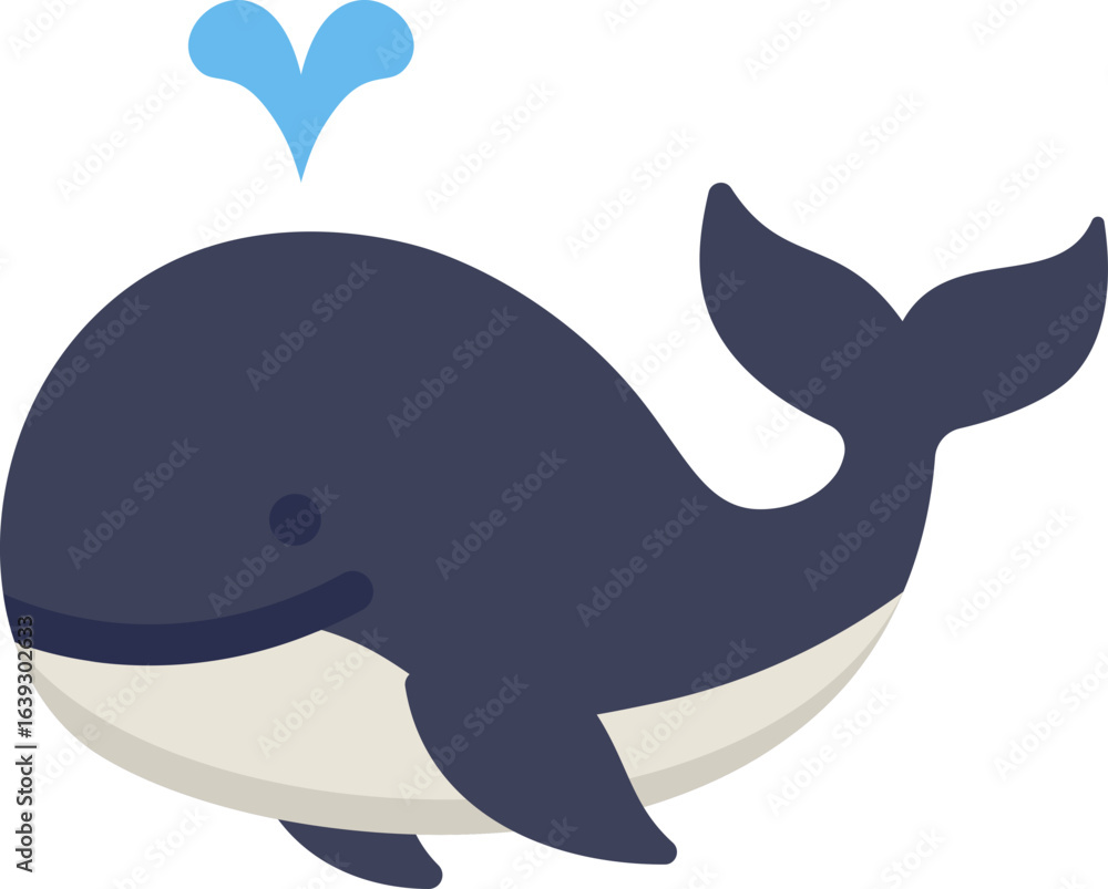 Naklejka premium Whale Flat Icon