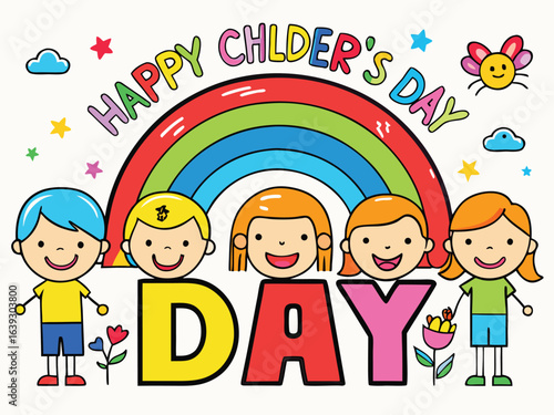 Happy childrens day vector illustration Cut Out